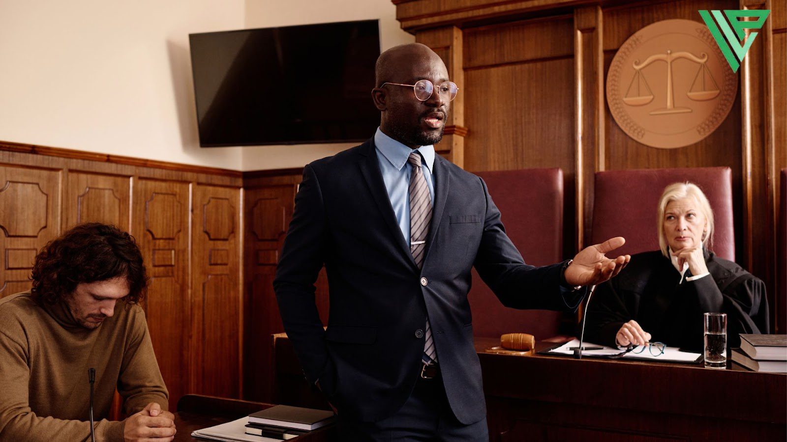 Contact a Personal Injury Attorney - an attourney defending his defendant in a courtroom in front of a judge
